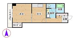 小豆沢2パレス 3階1DKの間取り
