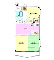 氷川台アダージョマンション 3DKの間取図画像