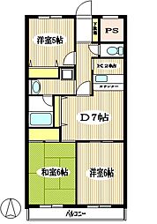 クリオヒルズ崎玉 4階3DKの間取り
