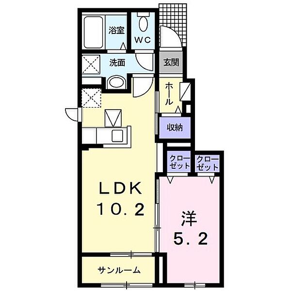 ローマアリエス．Ｂ ｜茨城県神栖市柳川(賃貸アパート1LDK・1階・40.88㎡)の写真 その2