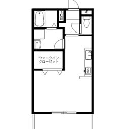 ラ・フォンテ　スクェアIV 3階ワンルームの間取り