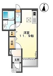 ＥＶＥＲ　ＢＬＵＥ（エヴァー　ブルー） 1階1Kの間取り