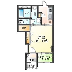 Suns Hill I 1階1Kの間取り