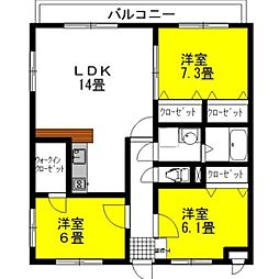 シティコートI 3階3LDKの間取り