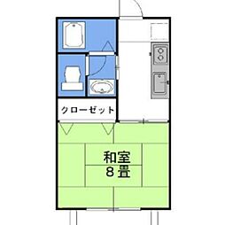 グラシアス・メール 1Kの間取図画像