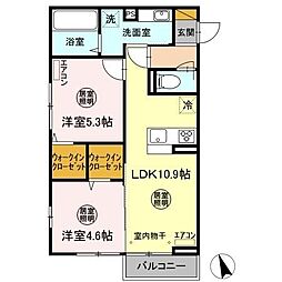 コージーコート・エーテル 2LDKの間取図画像