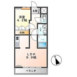 アリュール 1LDKの間取図画像