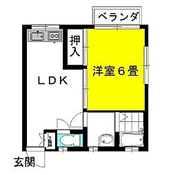 シャ・ローズ 1LDKの間取図画像