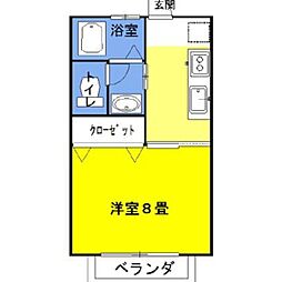 ラ・フォンテ・チャオ4th 1Kの間取図画像
