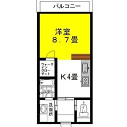 ラフォンテ・エスポワール ワンルームの間取図画像