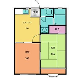ヤングハウスD 2DKの間取図画像