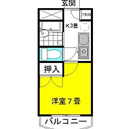 ミ・プリマヴェーラ 1Kの間取図画像