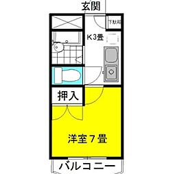 ミ・プリマヴェーラ 1Kの間取図画像