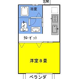グラシアス・イーグル 1Kの間取図画像