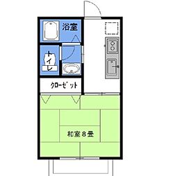 グラシアスベイone 1Kの間取図画像
