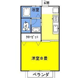 ラ・フォンテ・モア 1Kの間取図画像