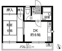 フローラル南行徳 1DKの間取図画像