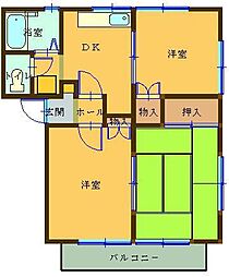 ハイツ新井 3DKの間取図画像