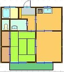 メゾンW 2DKの間取図画像