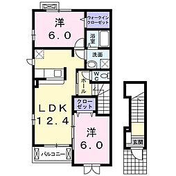 メゾン・ド・ベルムーア 2LDKの間取図画像