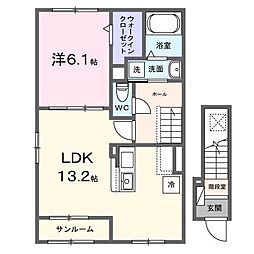 ノーブルイースト上柴 1LDKの間取図画像