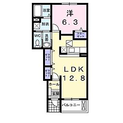 プラシード 1LDKの間取図画像
