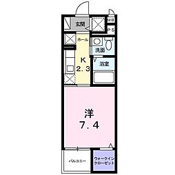 フォレストリバー2 1Kの間取図画像