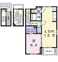 イーストアヴェニューA 1LDKの間取図画像