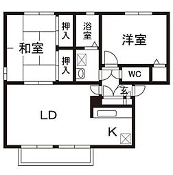 リーベンハイツA 2LDKの間取図画像