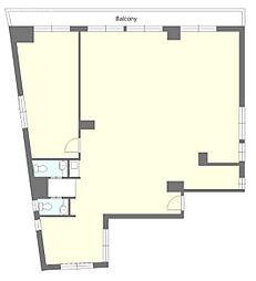陸マンション ワンルームの間取図画像