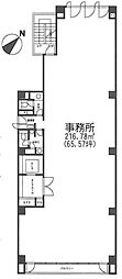 六本木三河台ビル ワンルームの間取図画像
