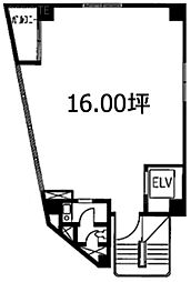 築地K&R2トダ ワンルームの間取図画像