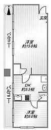 ベルメゾン池袋 ワンルームの間取図画像