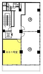 喜助神田西口ビル ワンルームの間取図画像