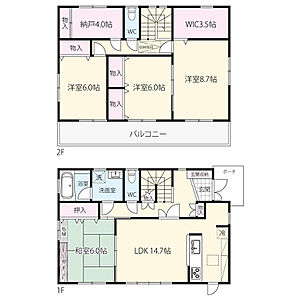 間取り：全室南向きで６帖以上の間取り。