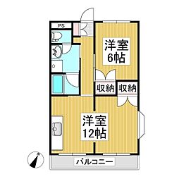 トリートＫ 2階1LDKの間取り
