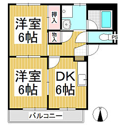 Ｃａｓａ　Ｆｅｌｉｃｉｔａ　Ｂ 1階2DKの間取り