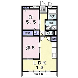 ボワフォンテーヌ 3階2LDKの間取り