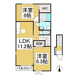 fine桜3 2LDKの間取図画像