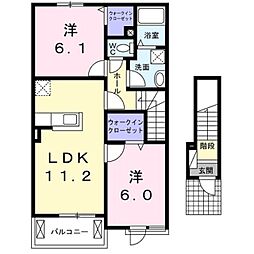 ケイツーレジデンス2 2LDKの間取図画像