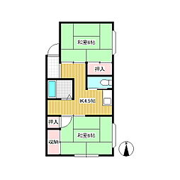 メゾンアルブル 2Kの間取図画像