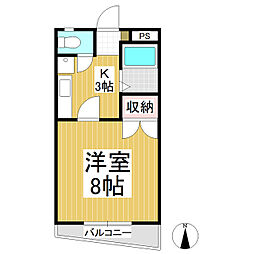 サンジェルマン 1Kの間取図画像