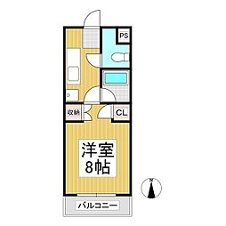 スイート佐久 1Kの間取図画像