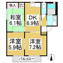 ヘーレンメンシュ 3DKの間取図画像