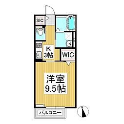 CALME MAISON御影 1Kの間取図画像
