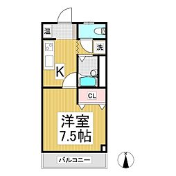 リーアルKMC 1Kの間取図画像