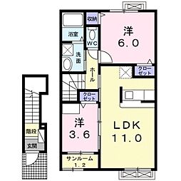 大鵬 2LDKの間取図画像