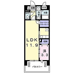 レジデンス・ポプラ 1LDKの間取図画像