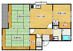 トリヴァンベール田方 1階3DKの間取り