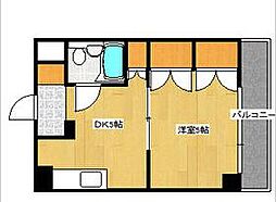 グレース天満 3階1DKの間取り